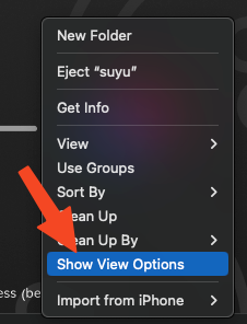 show view options